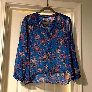 EUC Isabel Marant Etoile blue floral popover top